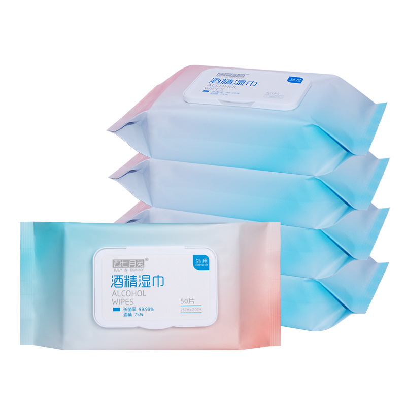 Lingettes désinfectantes à l'alcool à emporter